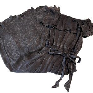 Chaser Gray Tie Dye Faux Wrap Belted Dress Sz M NWT